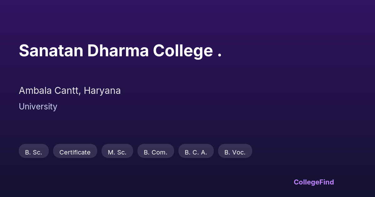 sanatan dharma college .