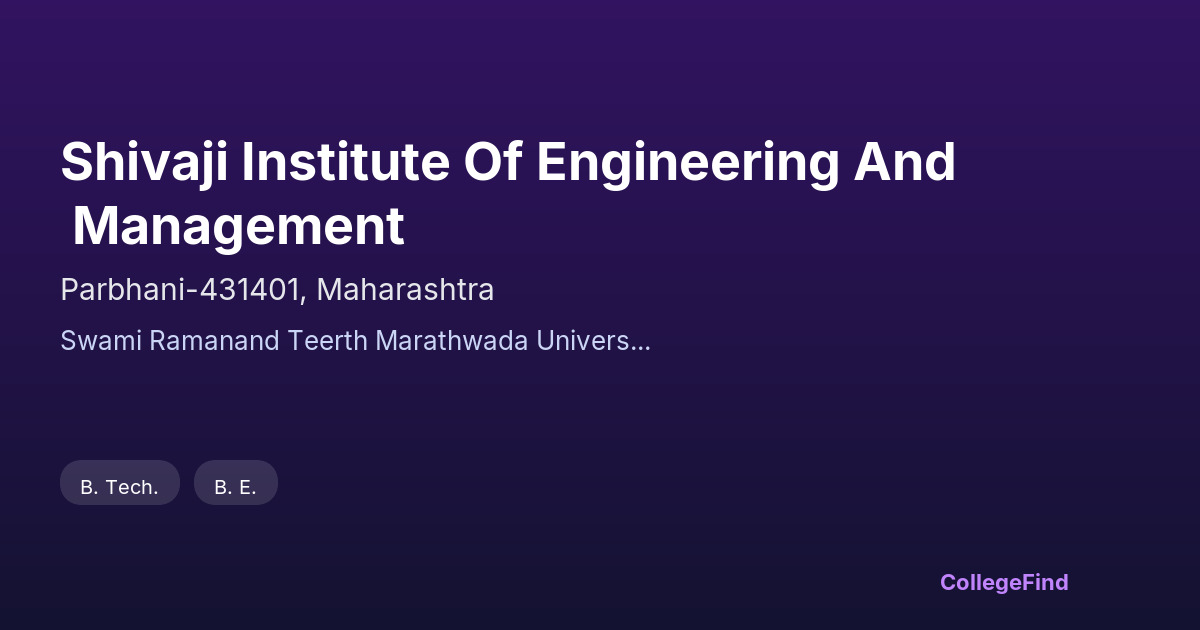 shivaji institute of engineering and management