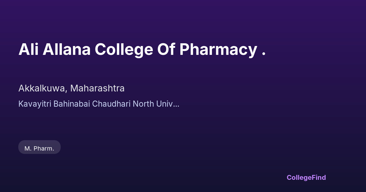 ali allana college of pharmacy .