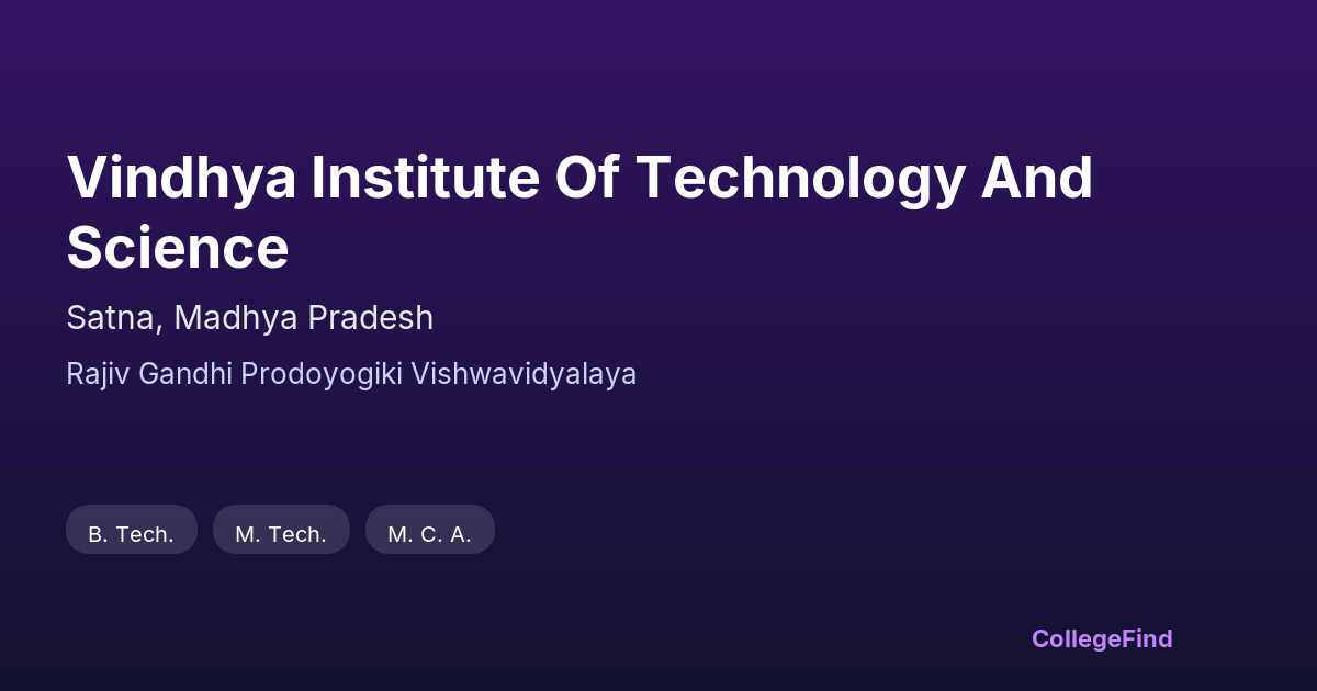 vindhya institute of technology and science