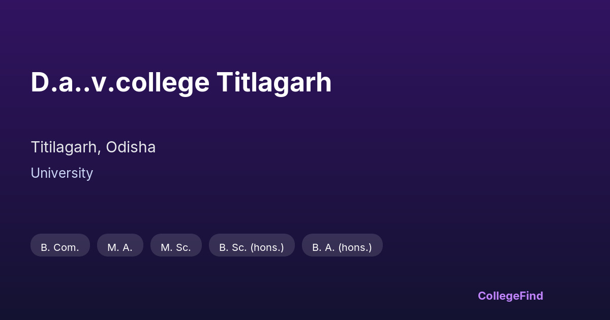 d.a..v.college titlagarh