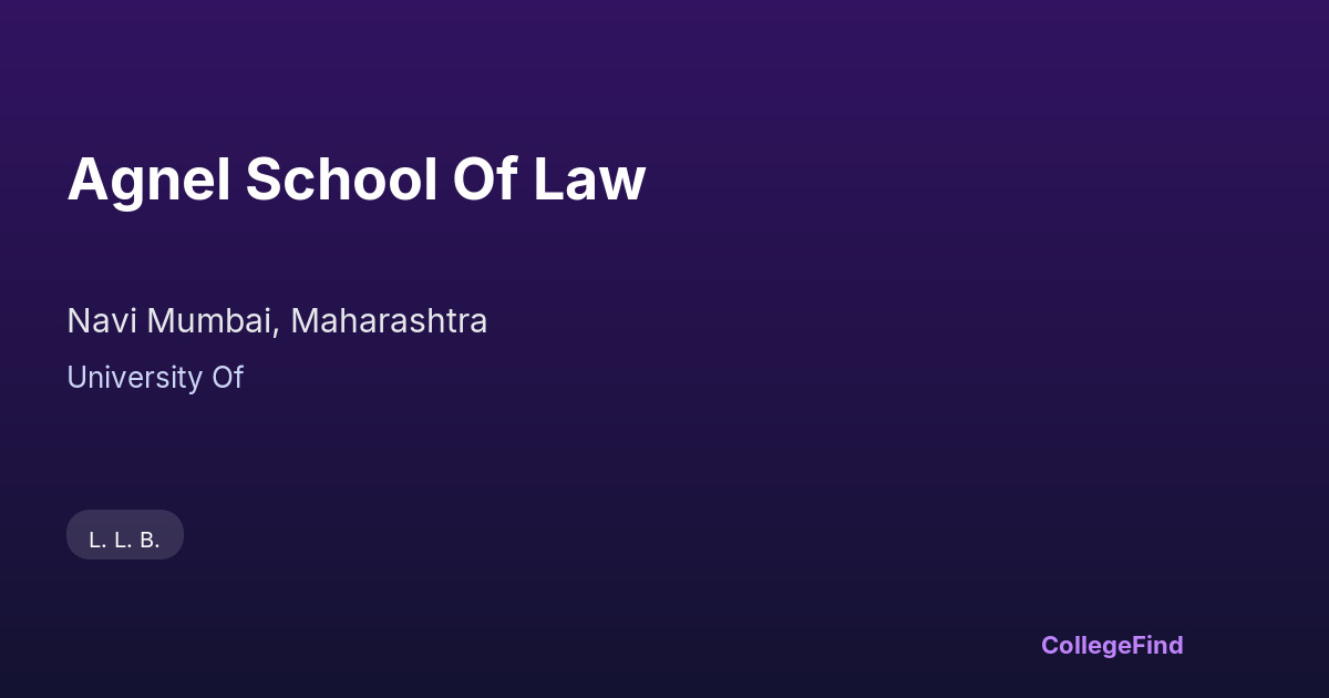 agnel school of law