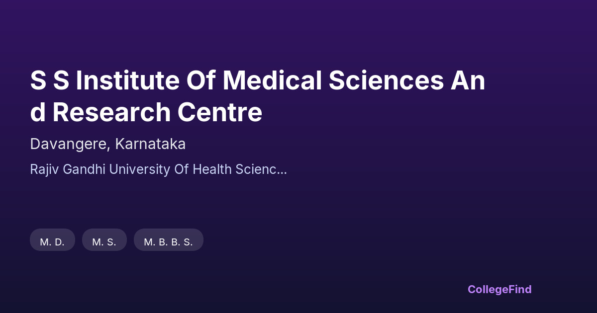 s s institute of medical sciences and research centre