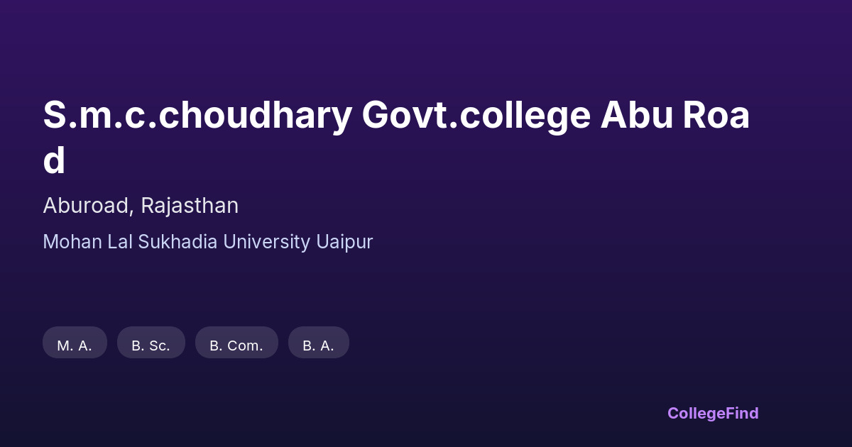 s.m.c.choudhary govt.college abu road