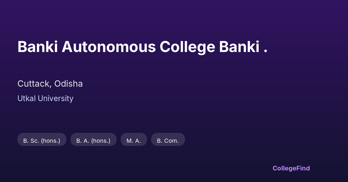 banki autonomous college banki .