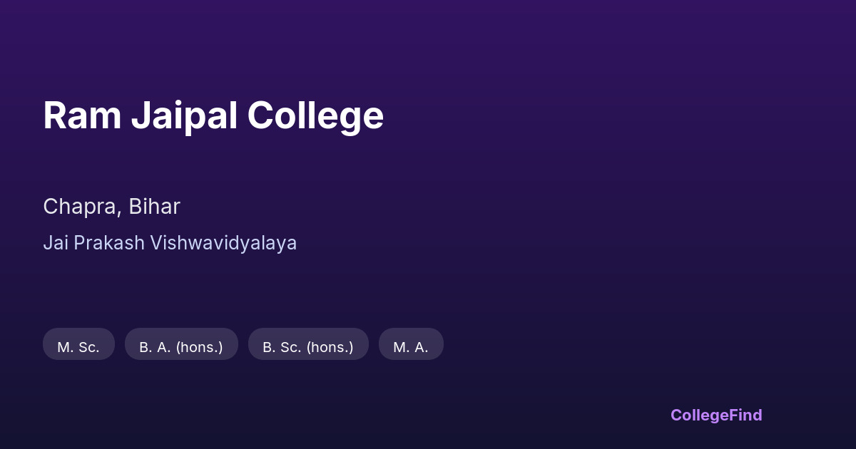 ram jaipal college