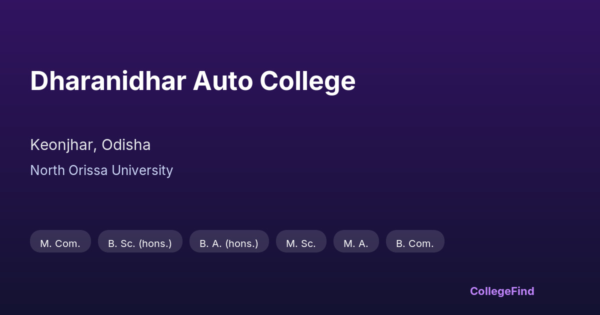 dharanidhar auto college