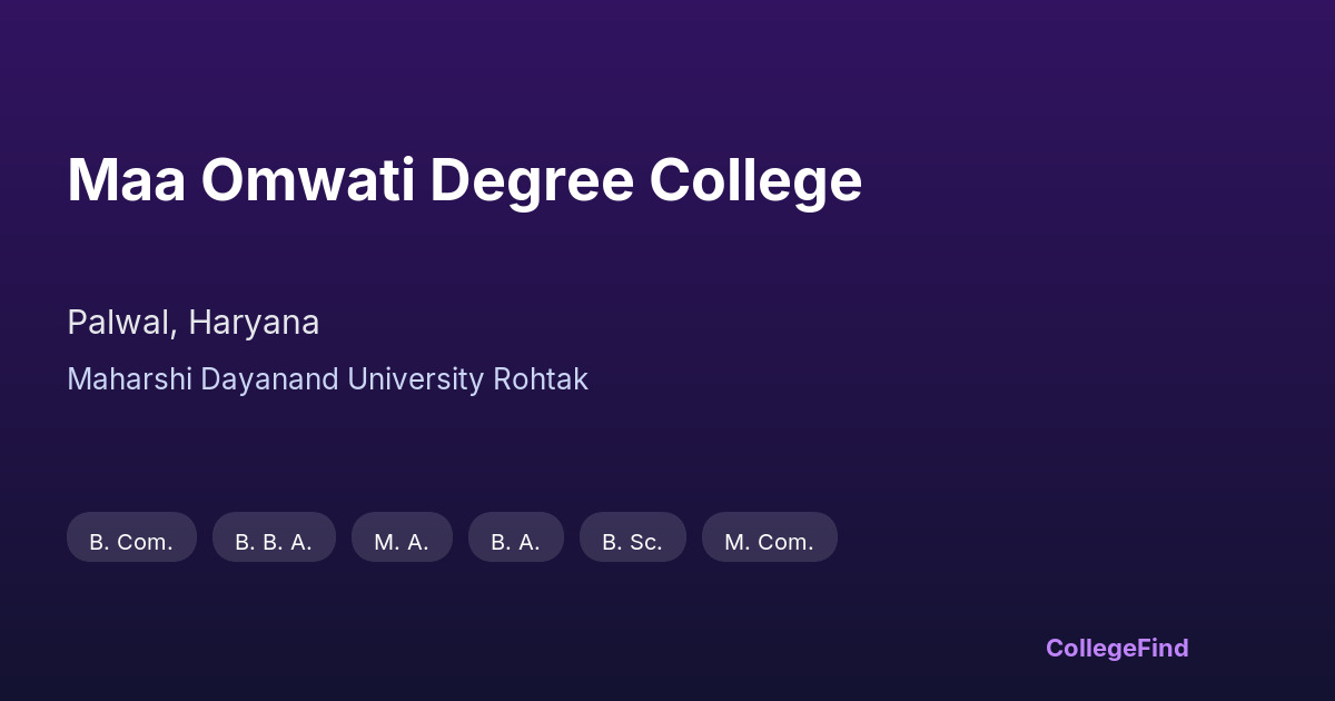maa omwati degree college
