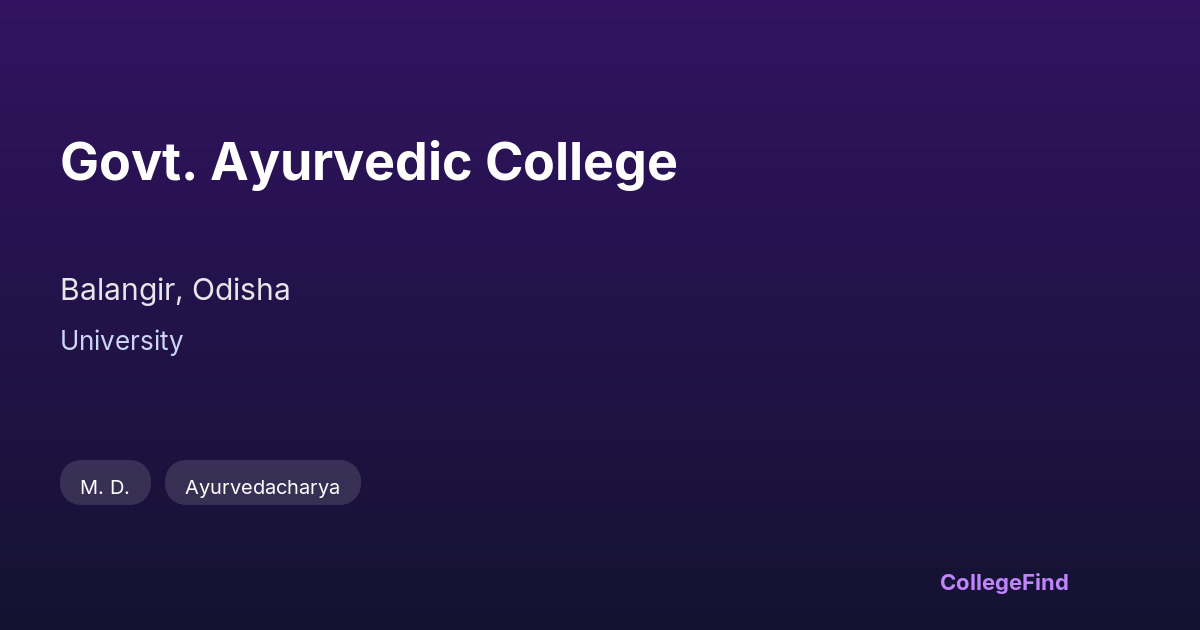 govt. ayurvedic college