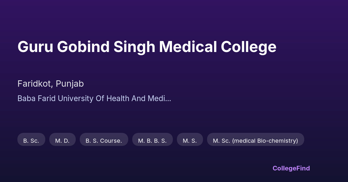 guru gobind singh medical college