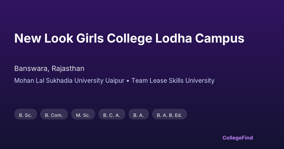new look girls college lodha campus