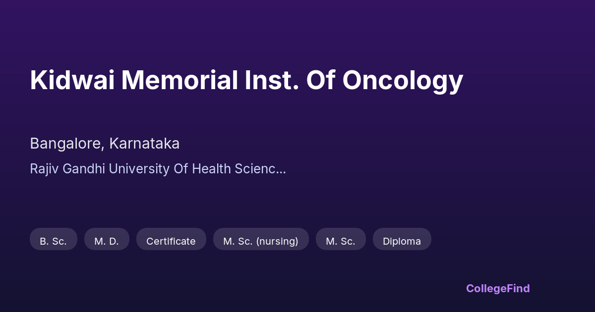 kidwai memorial inst. of oncology