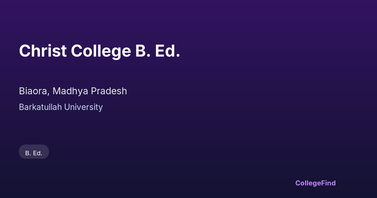 christ college b. ed.