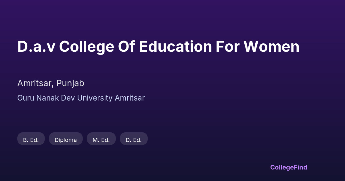 d.a.v college of education for women