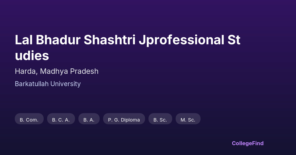 lal bhadur shashtri jprofessional studies