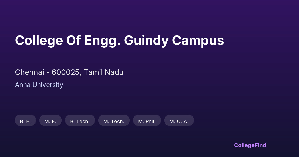 college of engg. guindy campus