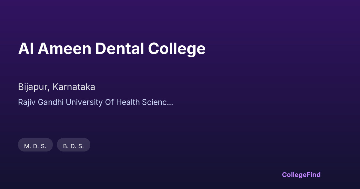 al ameen dental college