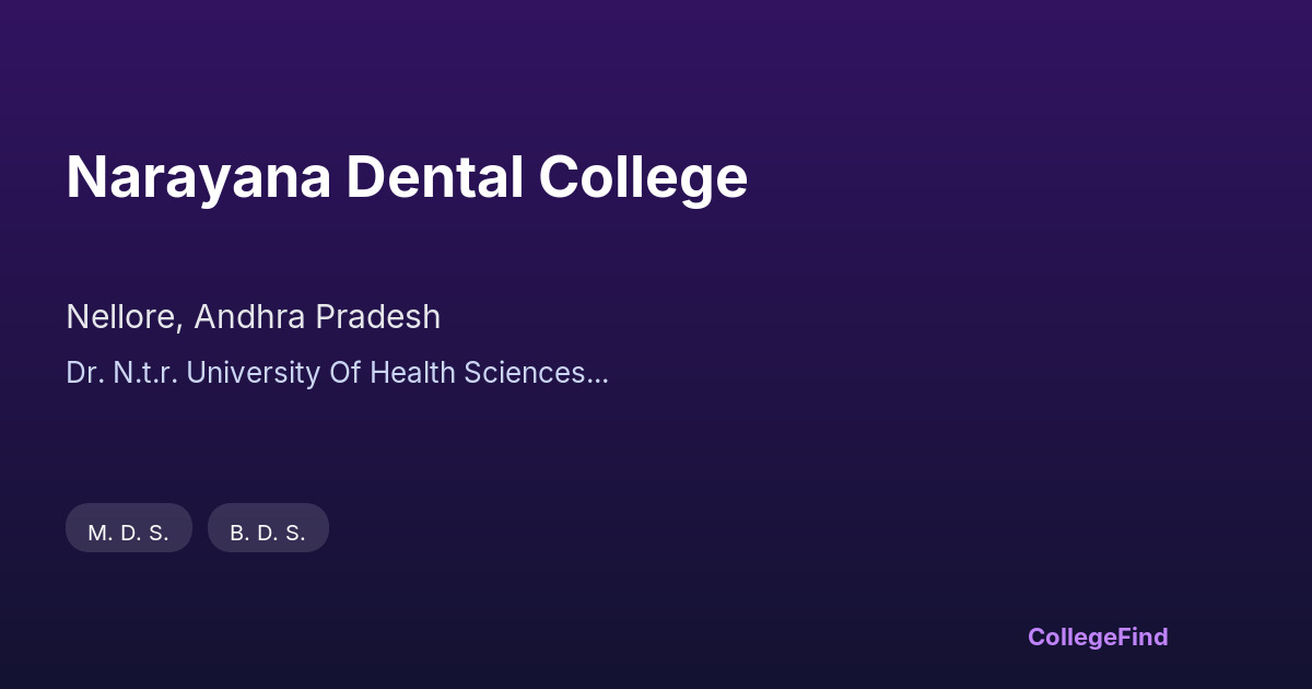 narayana dental college