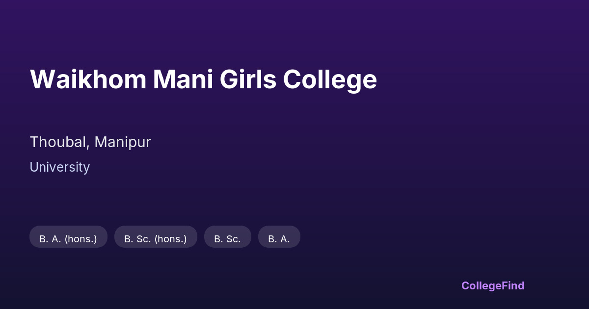 waikhom mani girls college
