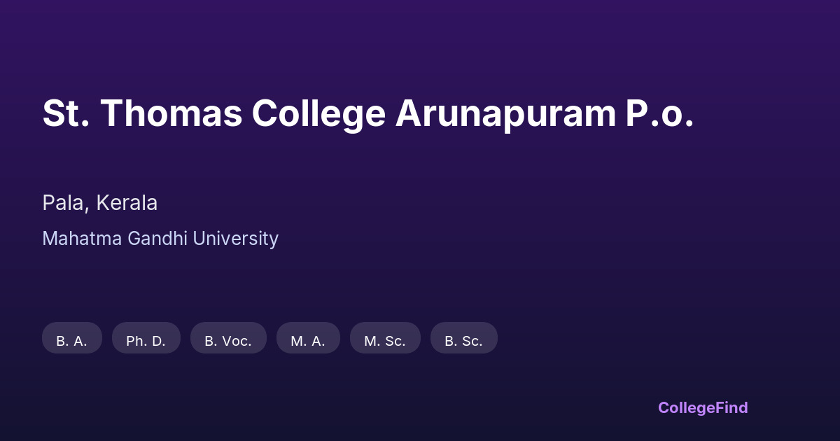 st. thomas college arunapuram p.o.