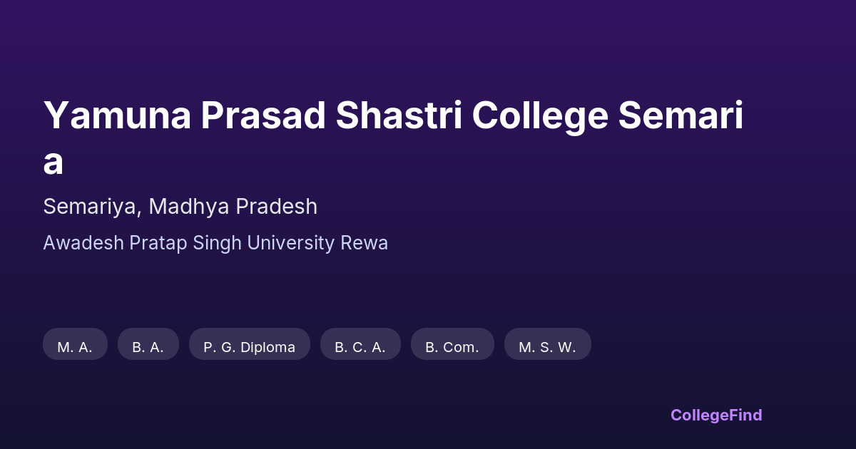 yamuna prasad shastri college semaria