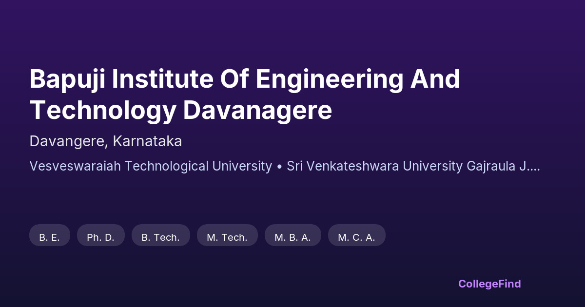 bapuji institute of engineering and technology davanagere