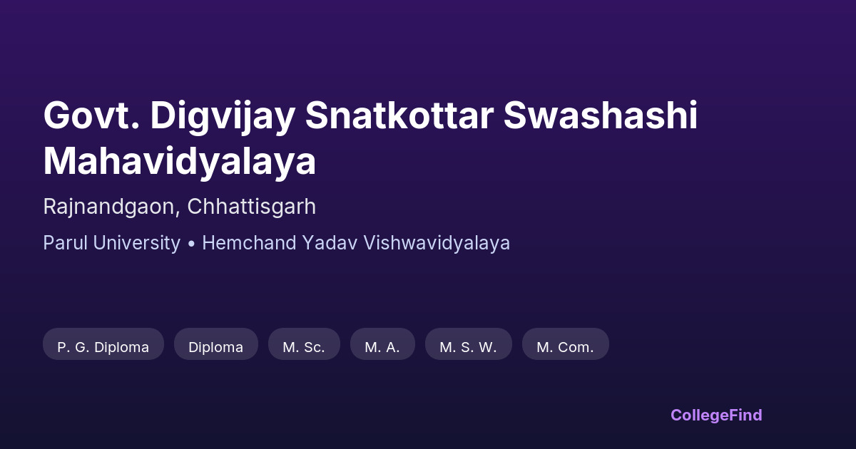 govt. digvijay snatkottar swashashi mahavidyalaya