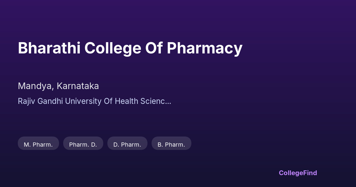 bharathi college of pharmacy