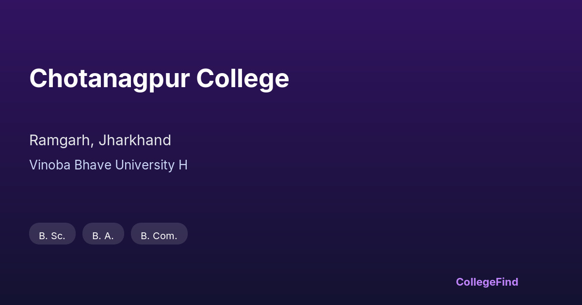 chotanagpur college