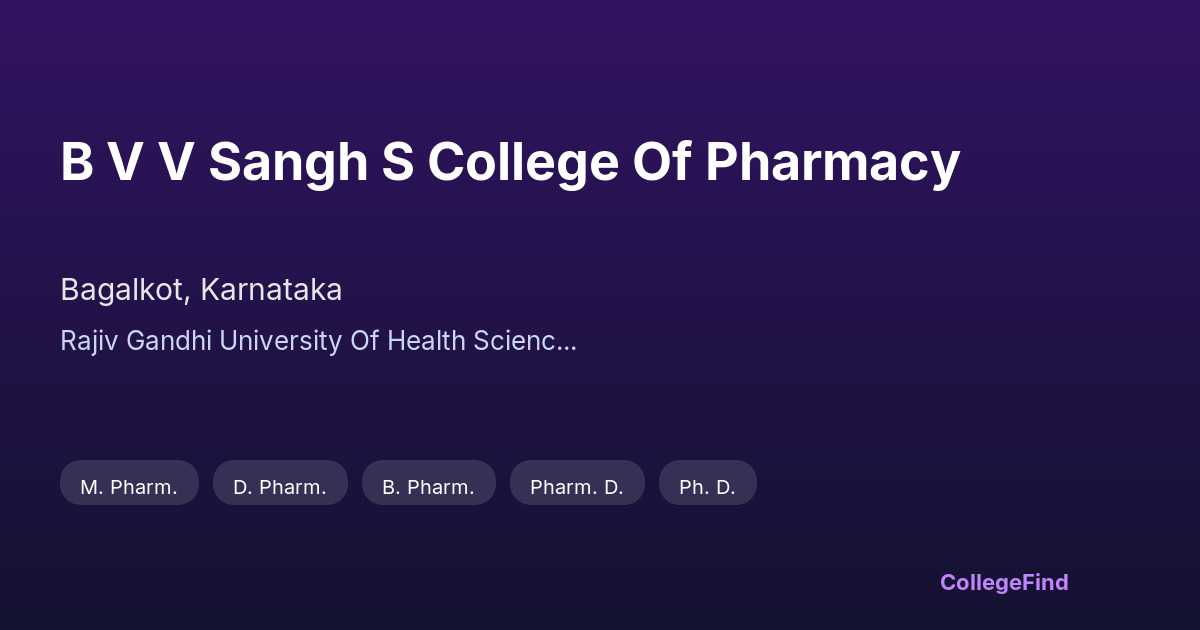 b v v sangh s college of pharmacy