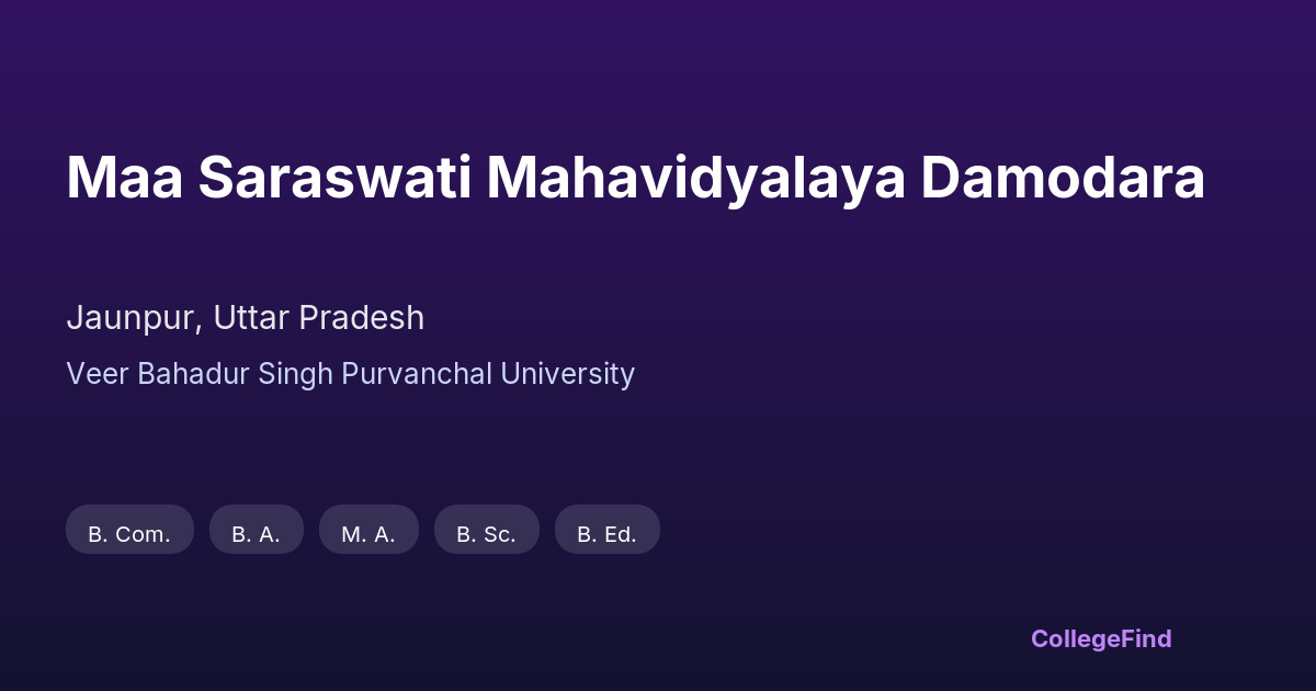 maa saraswati mahavidyalaya damodara