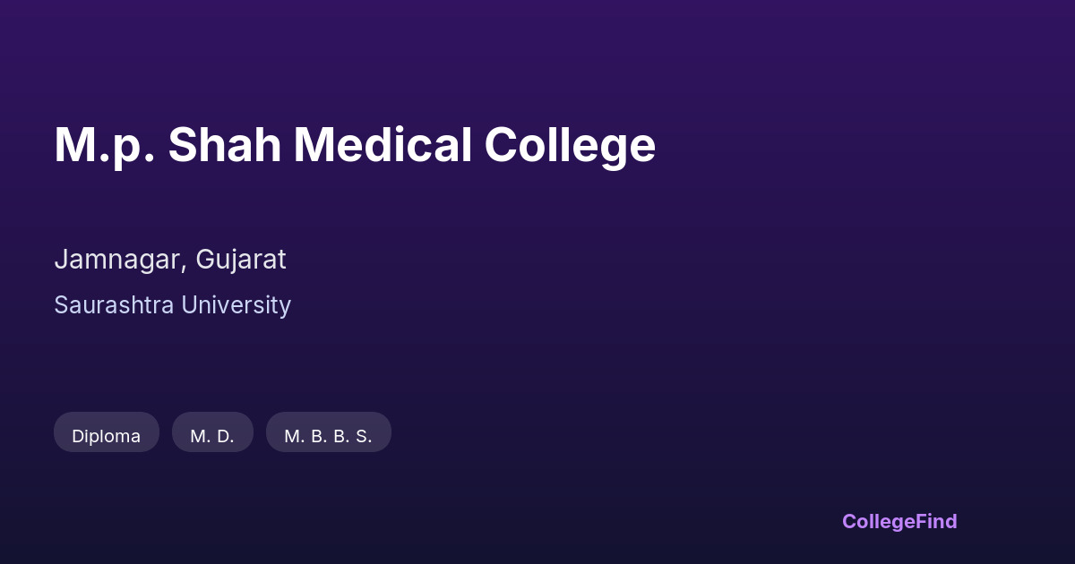 m.p. shah medical college