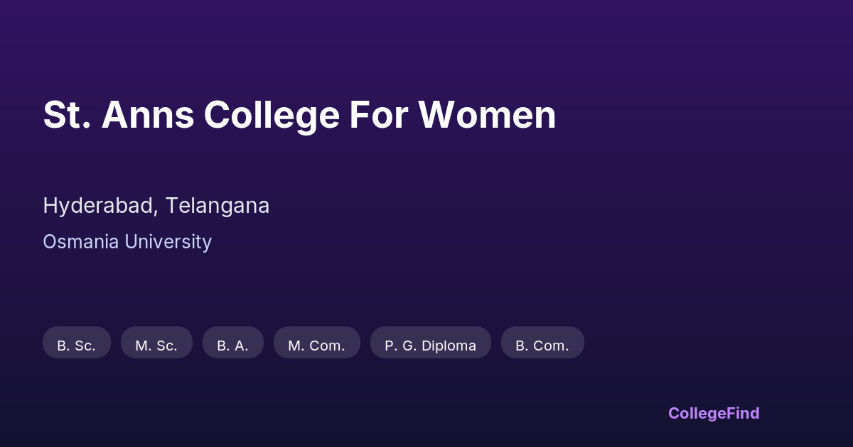 st. anns college for women