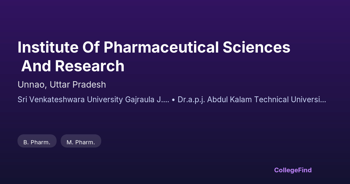 institute of pharmaceutical sciences and research