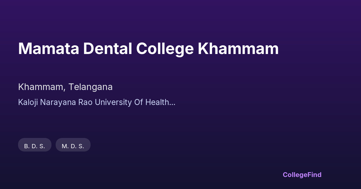 mamata dental college khammam