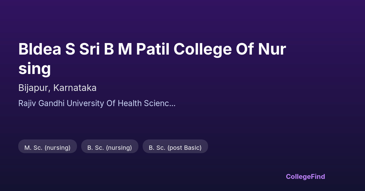 bldea s sri b m patil college of nursing