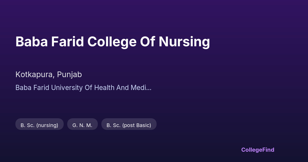 baba farid college of nursing