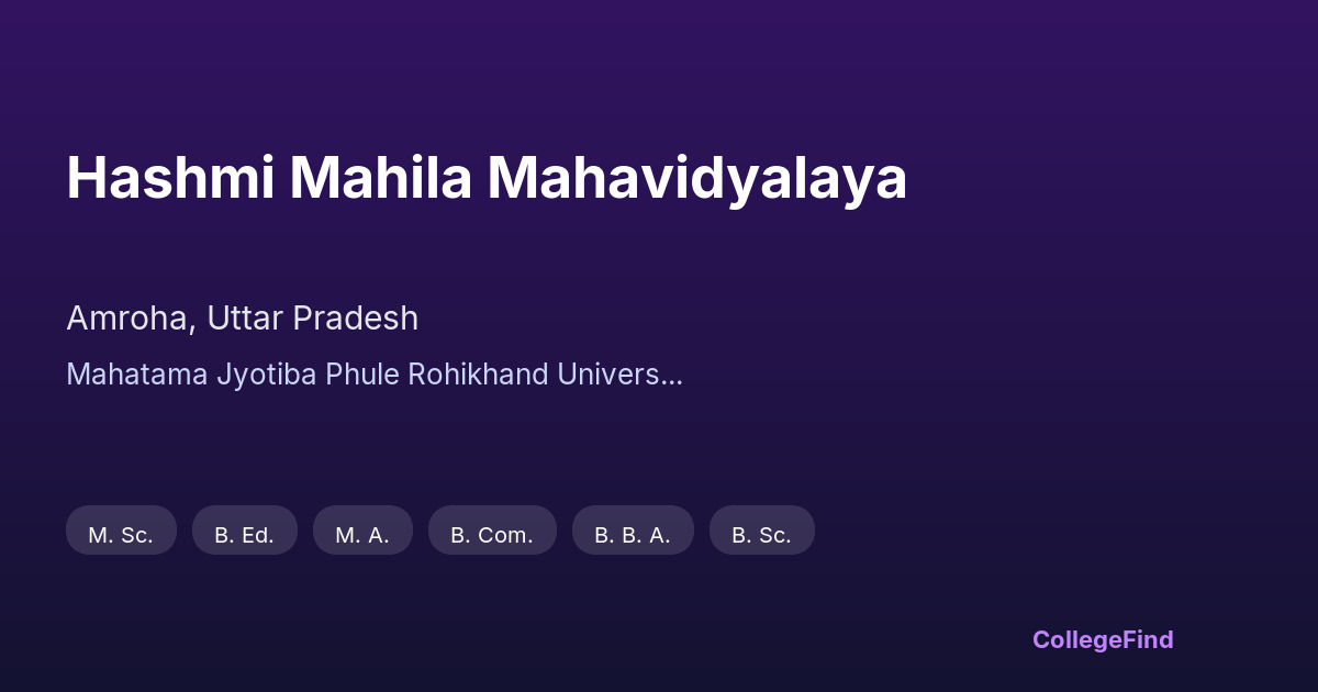 hashmi mahila mahavidyalaya