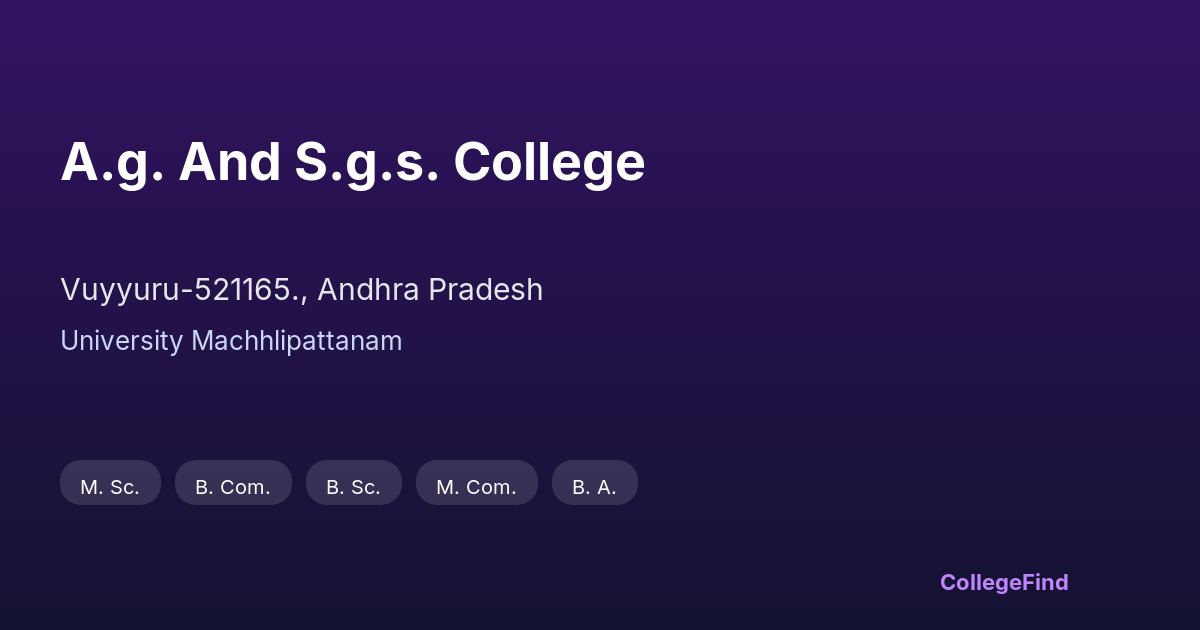 a.g. and s.g.s. college