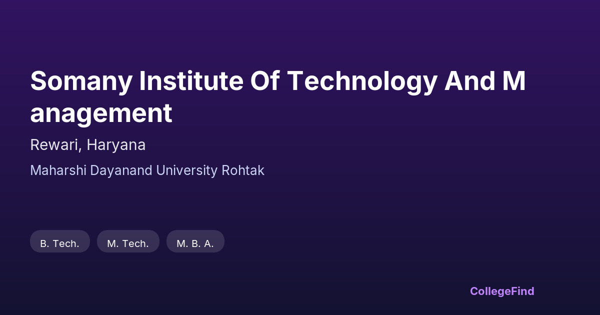 somany institute of technology and management