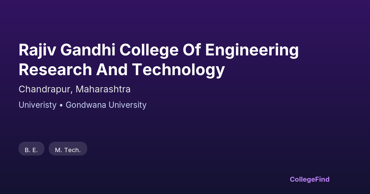 rajiv gandhi college of engineering research and technology