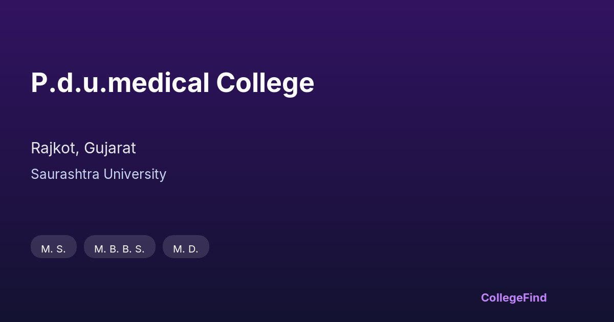 p.d.u.medical college