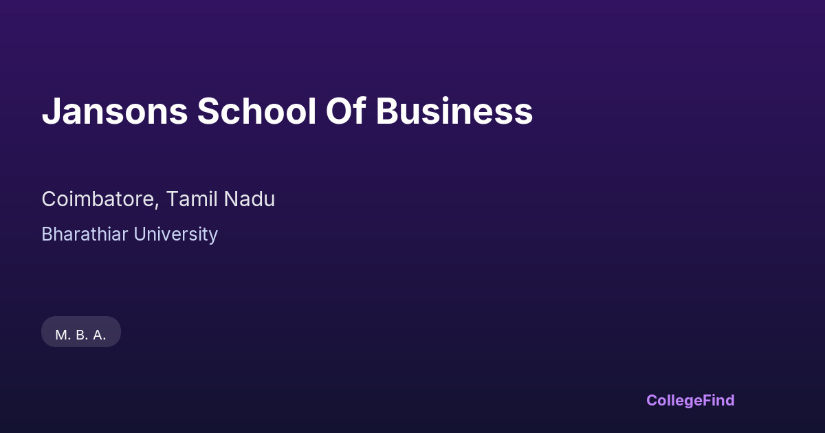 jansons school of business