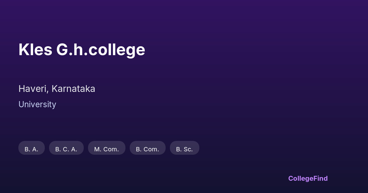 kles g.h.college