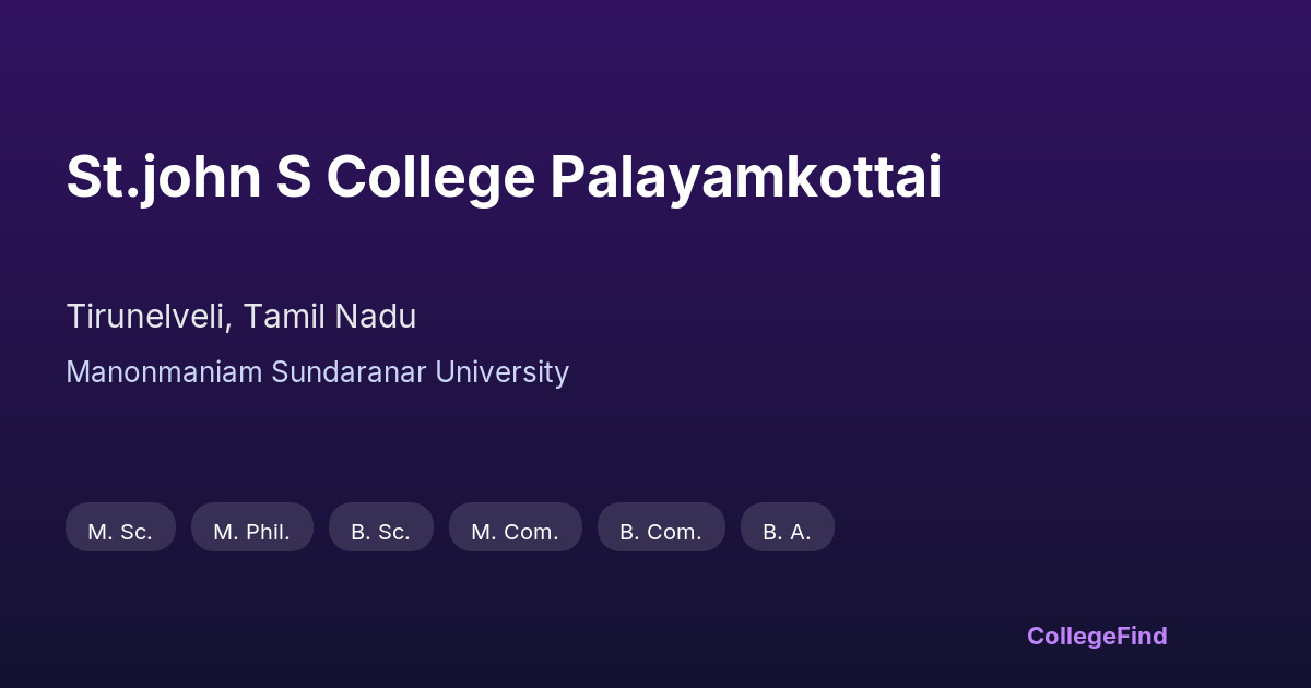 st.john s college palayamkottai