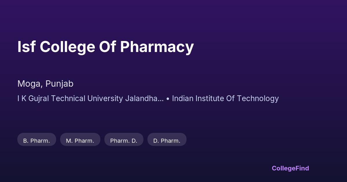 isf college of pharmacy