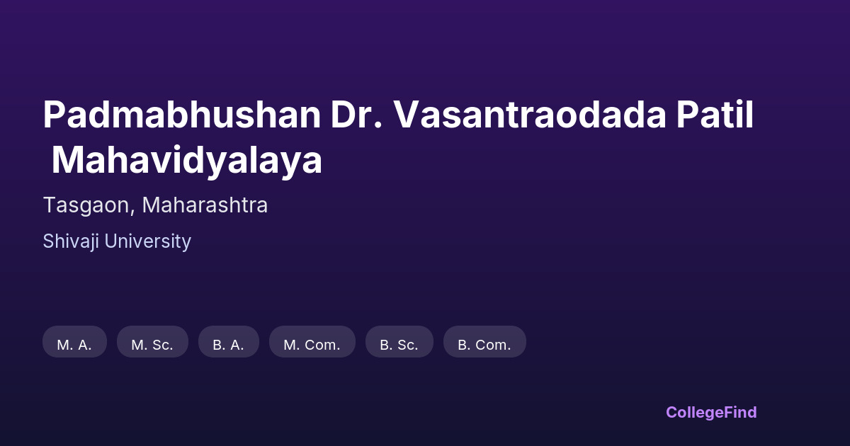 padmabhushan dr. vasantraodada patil mahavidyalaya