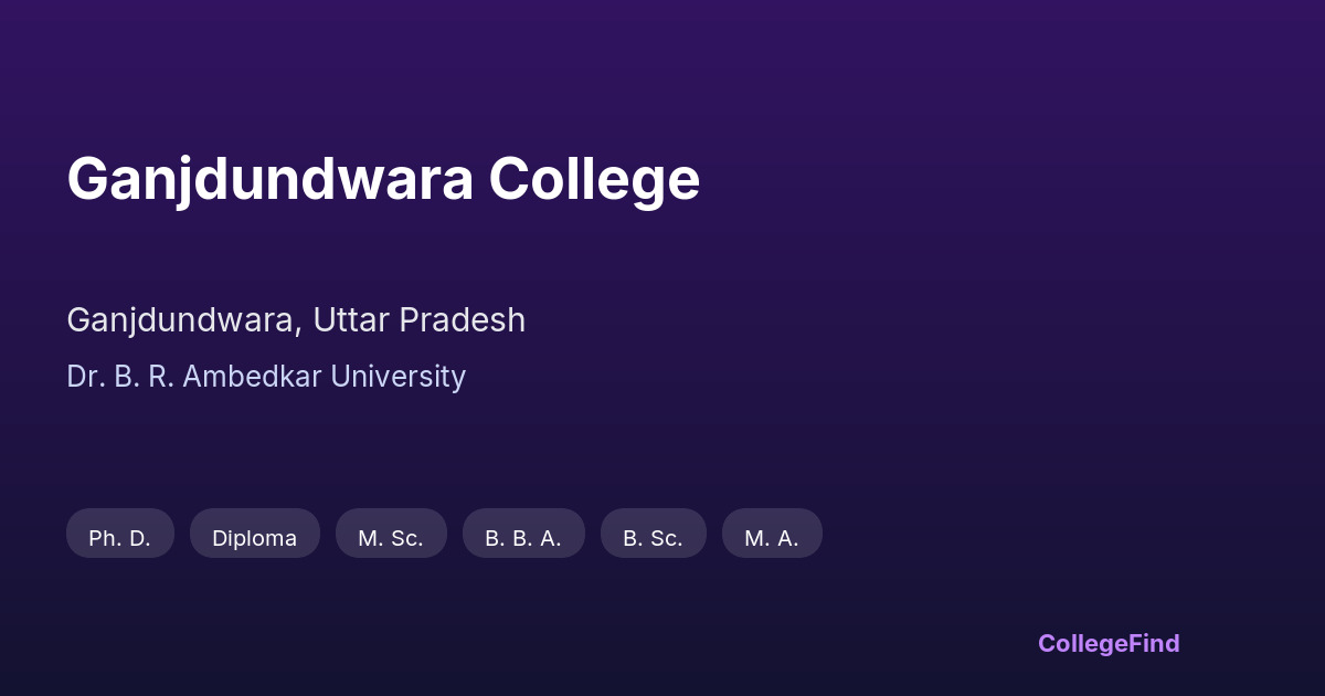 ganjdundwara college