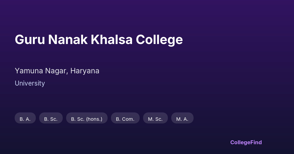 guru nanak khalsa college