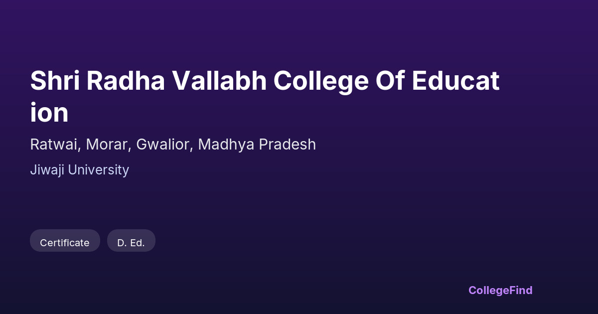 shri radha vallabh college of education